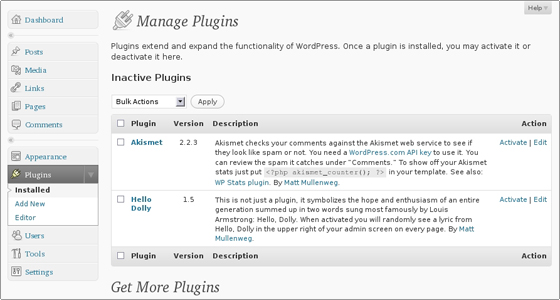 manage plugins