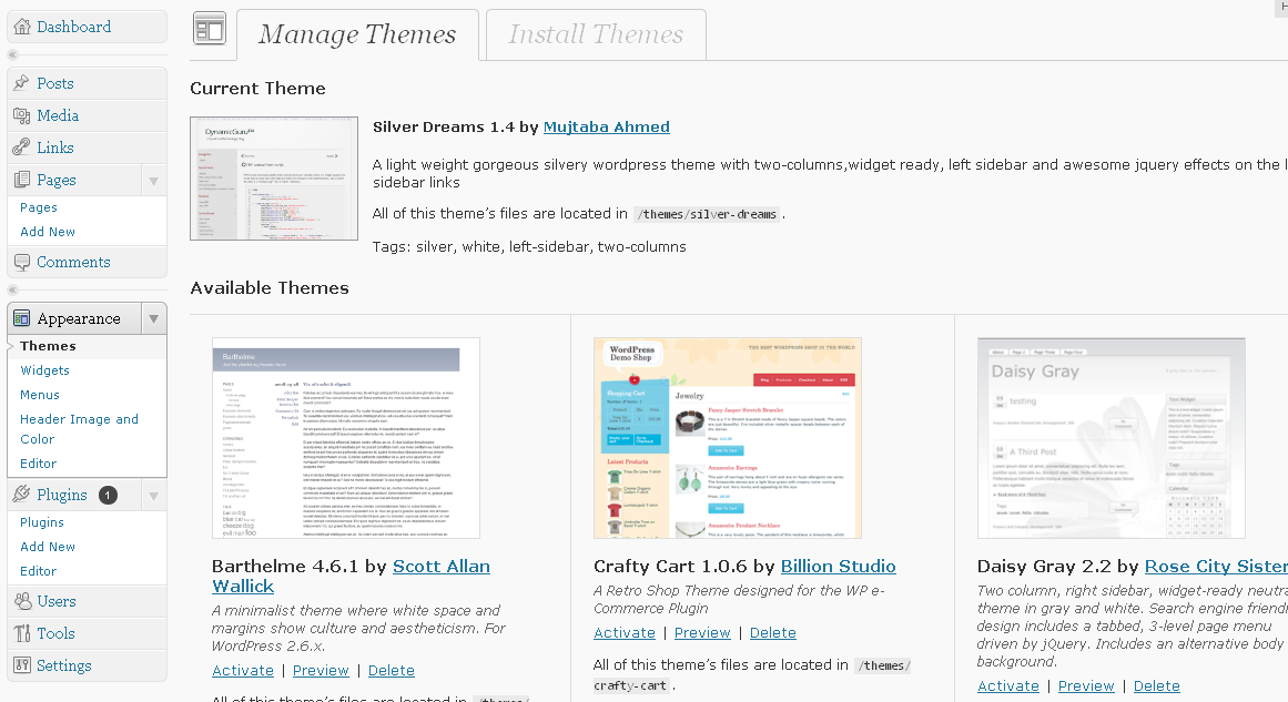 manage themes