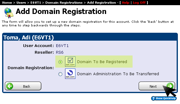 add domain to user