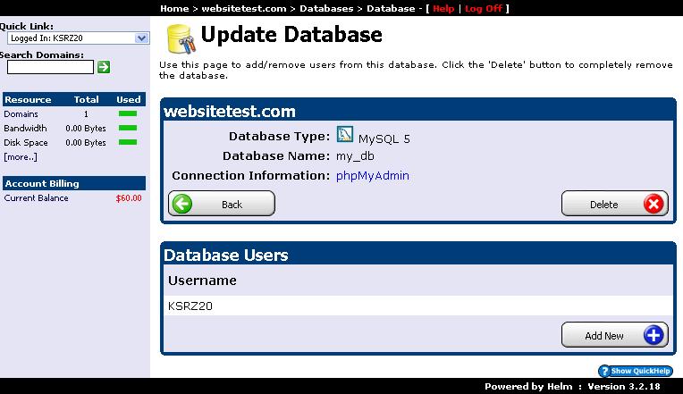 create database