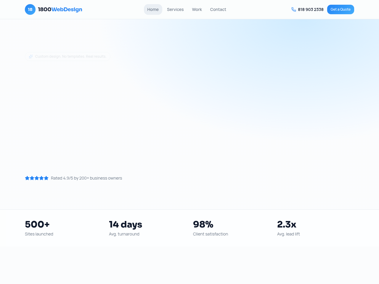 1 800webdesign Inc. Screenshot