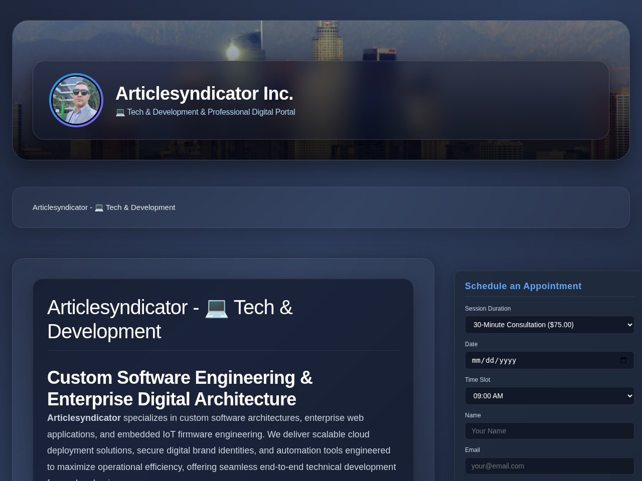 Articlesyndicator Inc. Screenshot