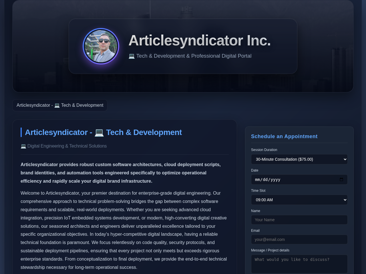 Articlesyndicator Inc. Screenshot