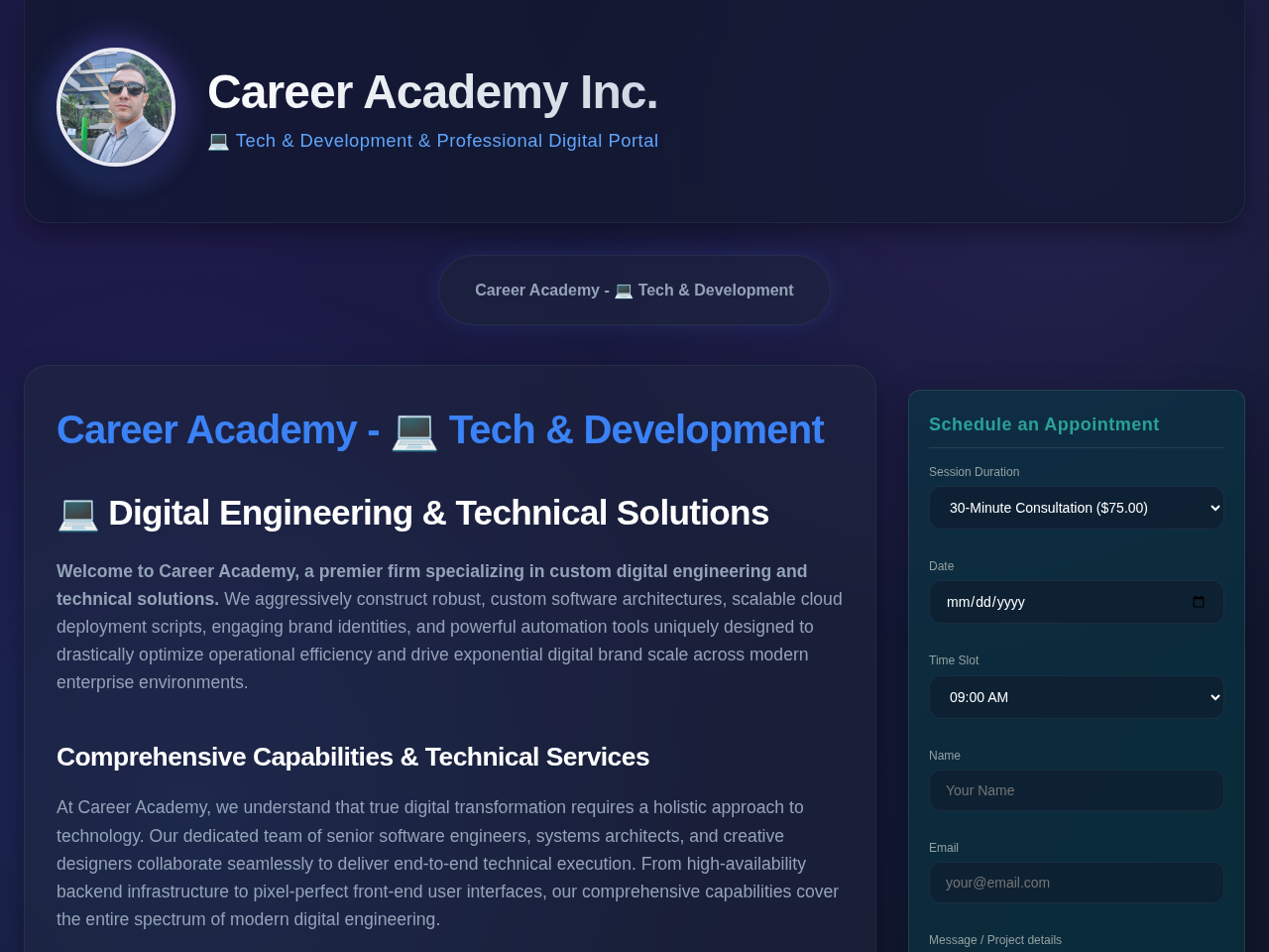 Career Academy Inc. Screenshot