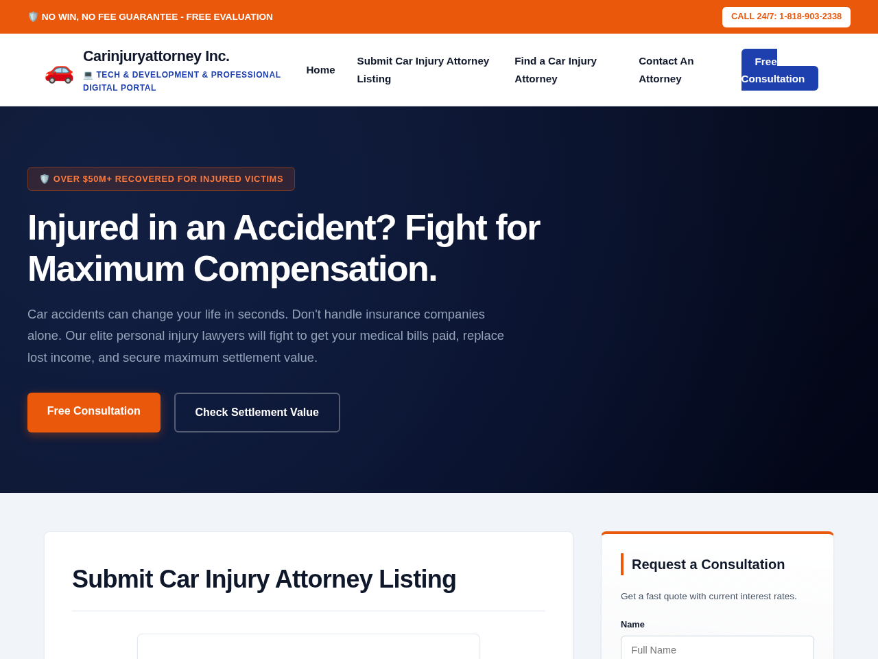 Carinjuryattorney Inc. Screenshot