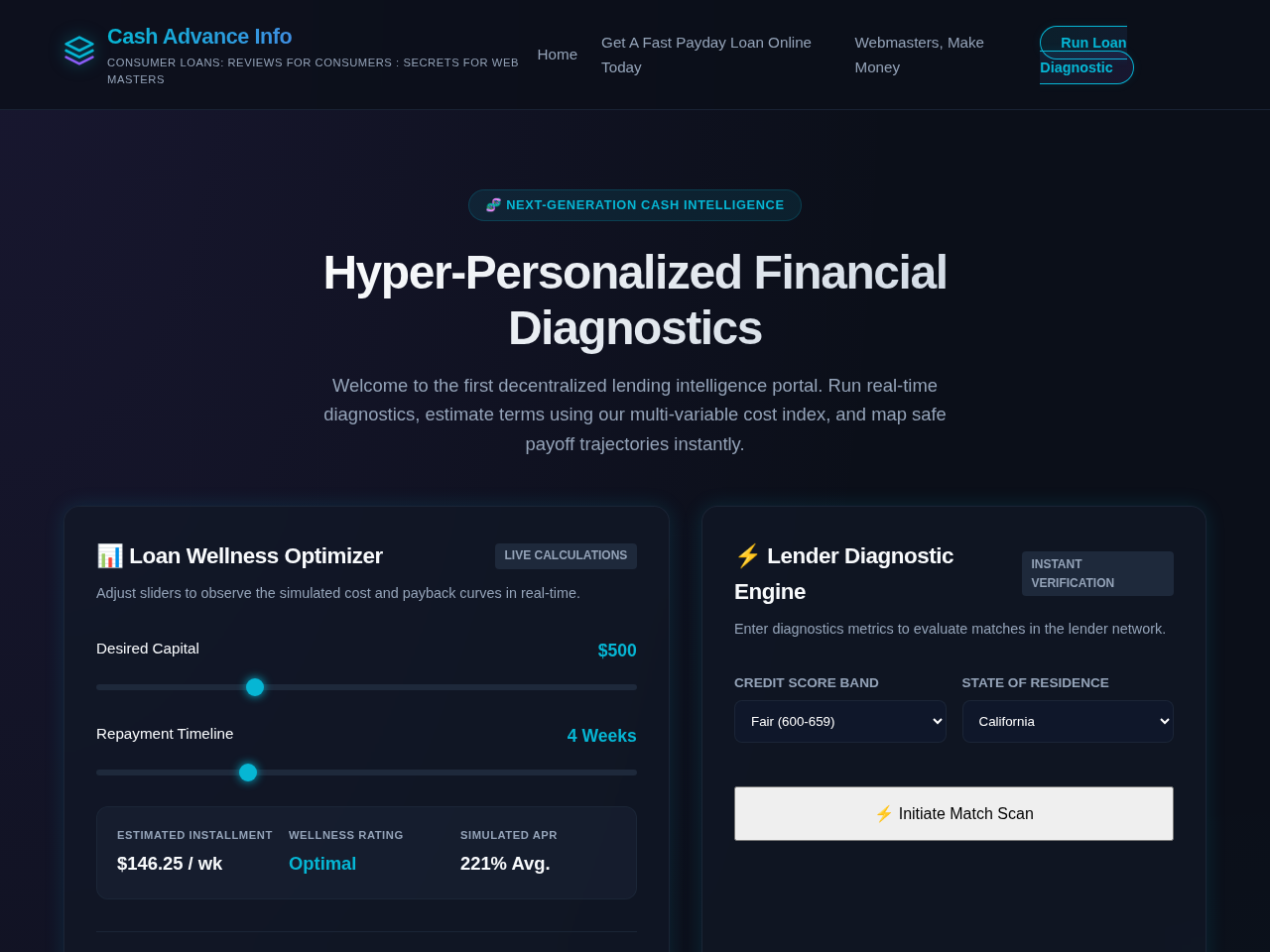 Cash Advance Info Screenshot