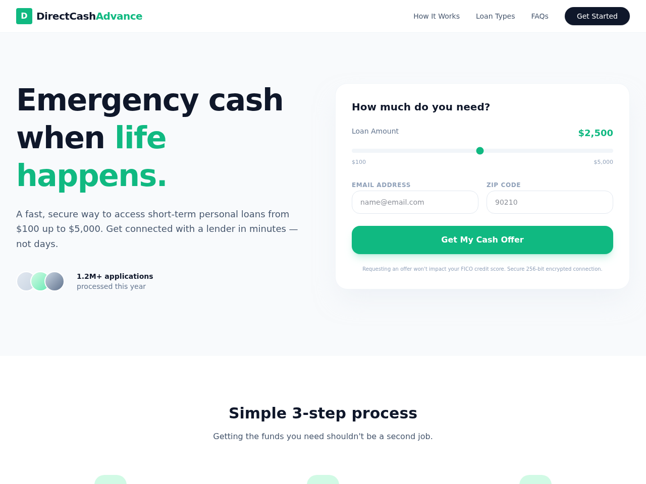 Direct Cash Advance Screenshot