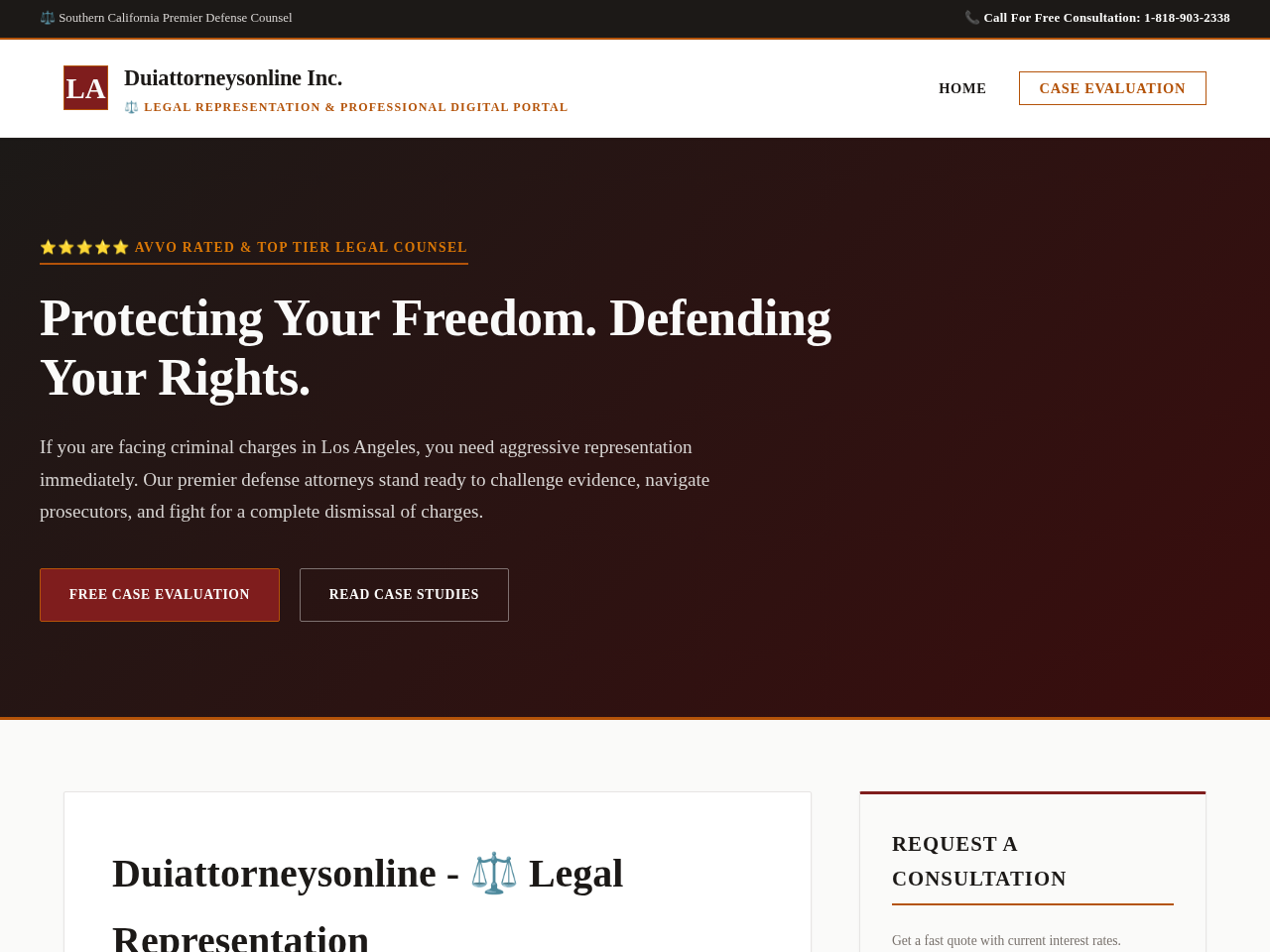 Duiattorneysonline Inc. Screenshot