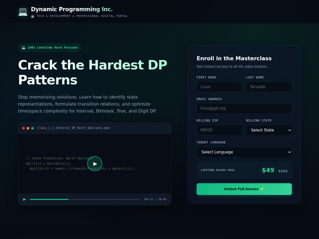 Dynamic Programming Inc. Screenshot