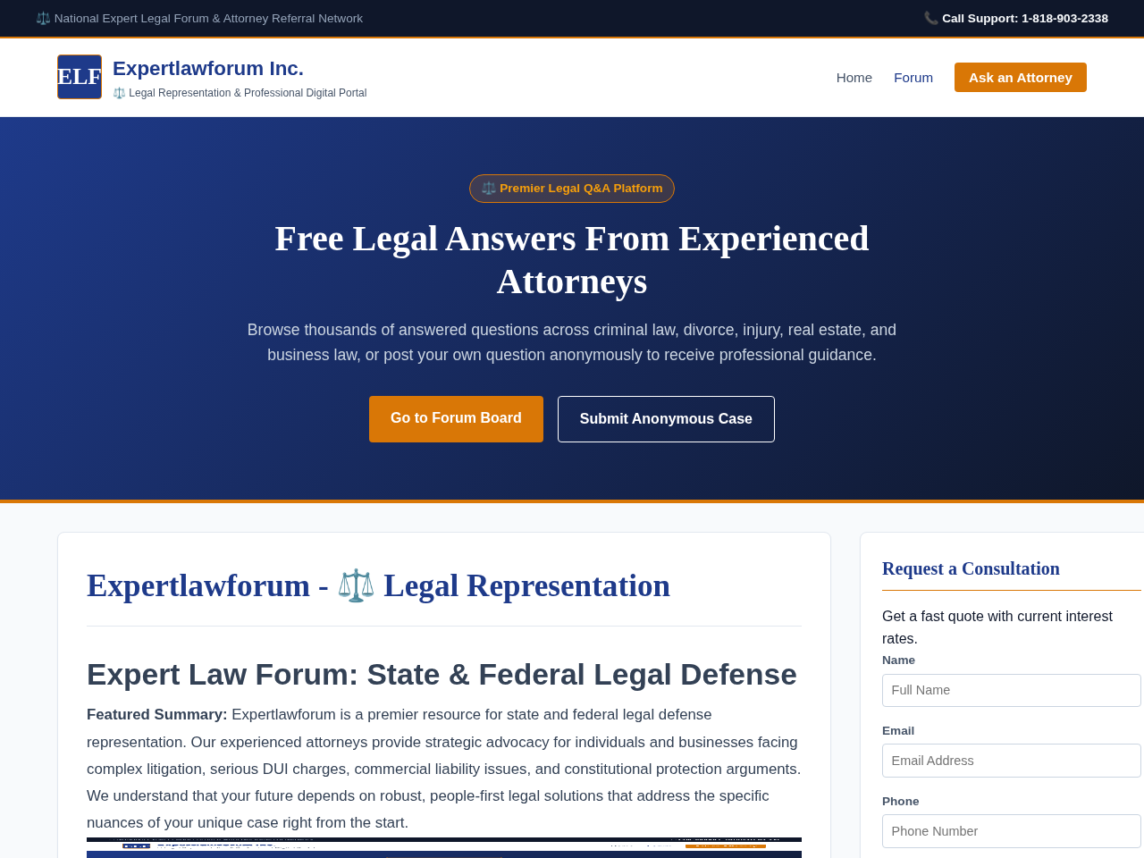 Expertlawforum Inc. Screenshot