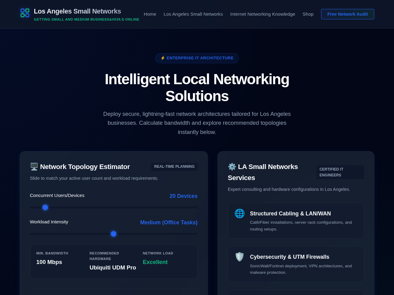 Los Angeles Small Networks Screenshot