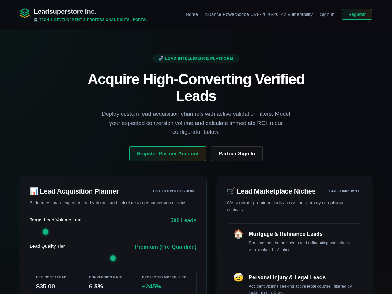 Leadsuperstore Inc. Screenshot