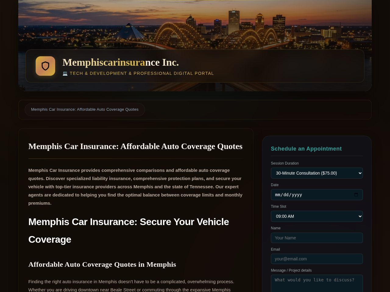 Memphiscarinsurance Inc. Screenshot
