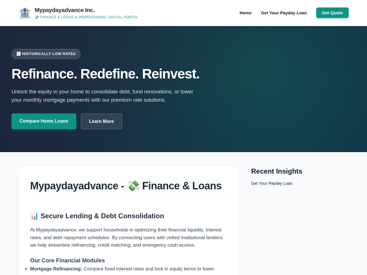 Mypaydayadvance Inc. Screenshot