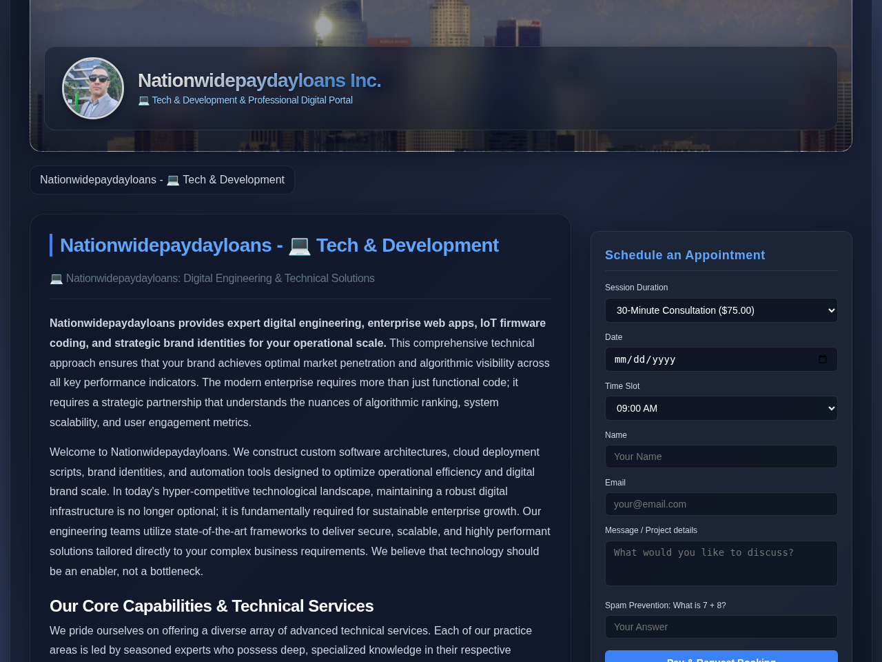 Nationwidepaydayloans Inc. Screenshot
