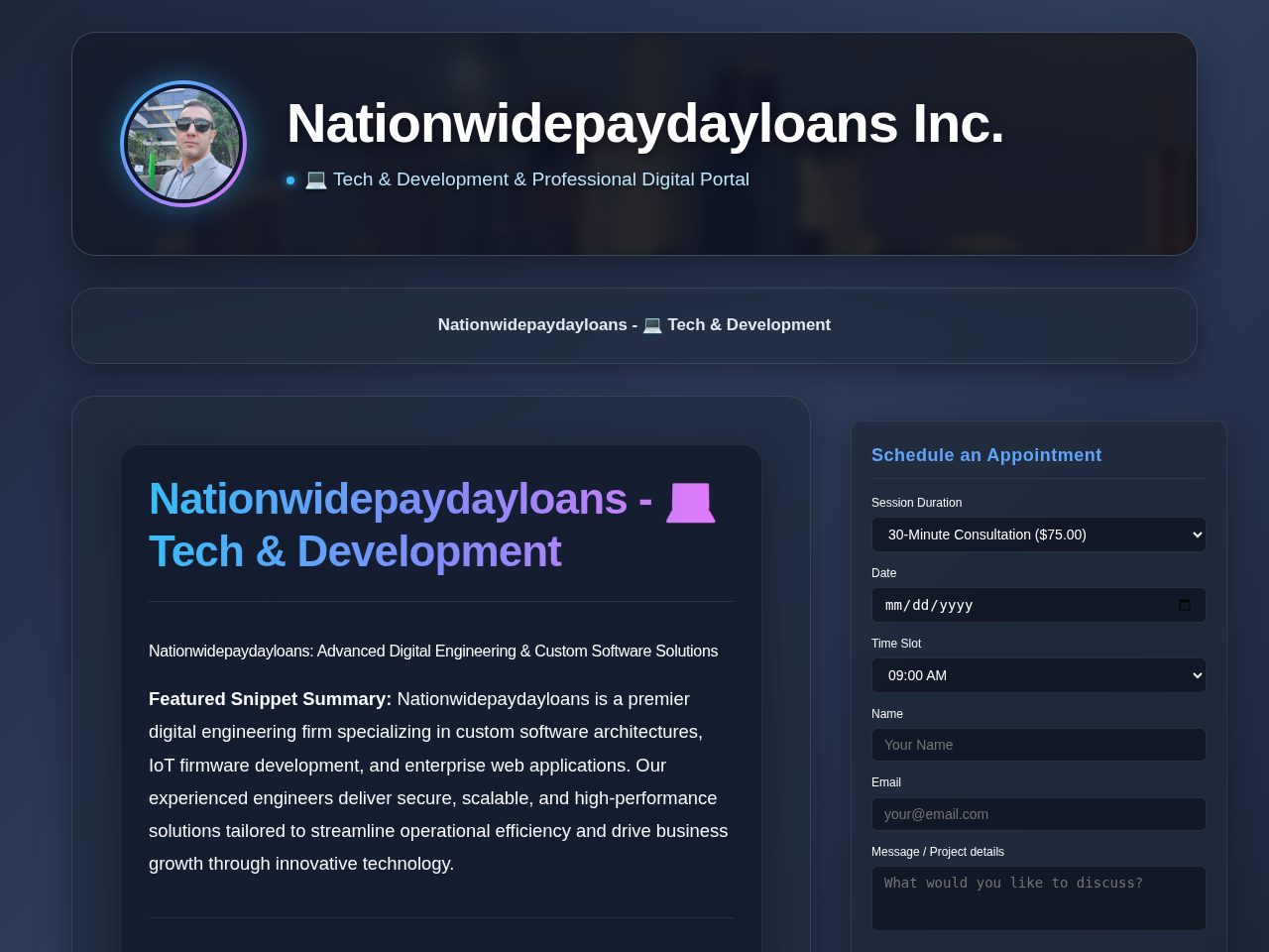 Nationwidepaydayloans Inc. Screenshot