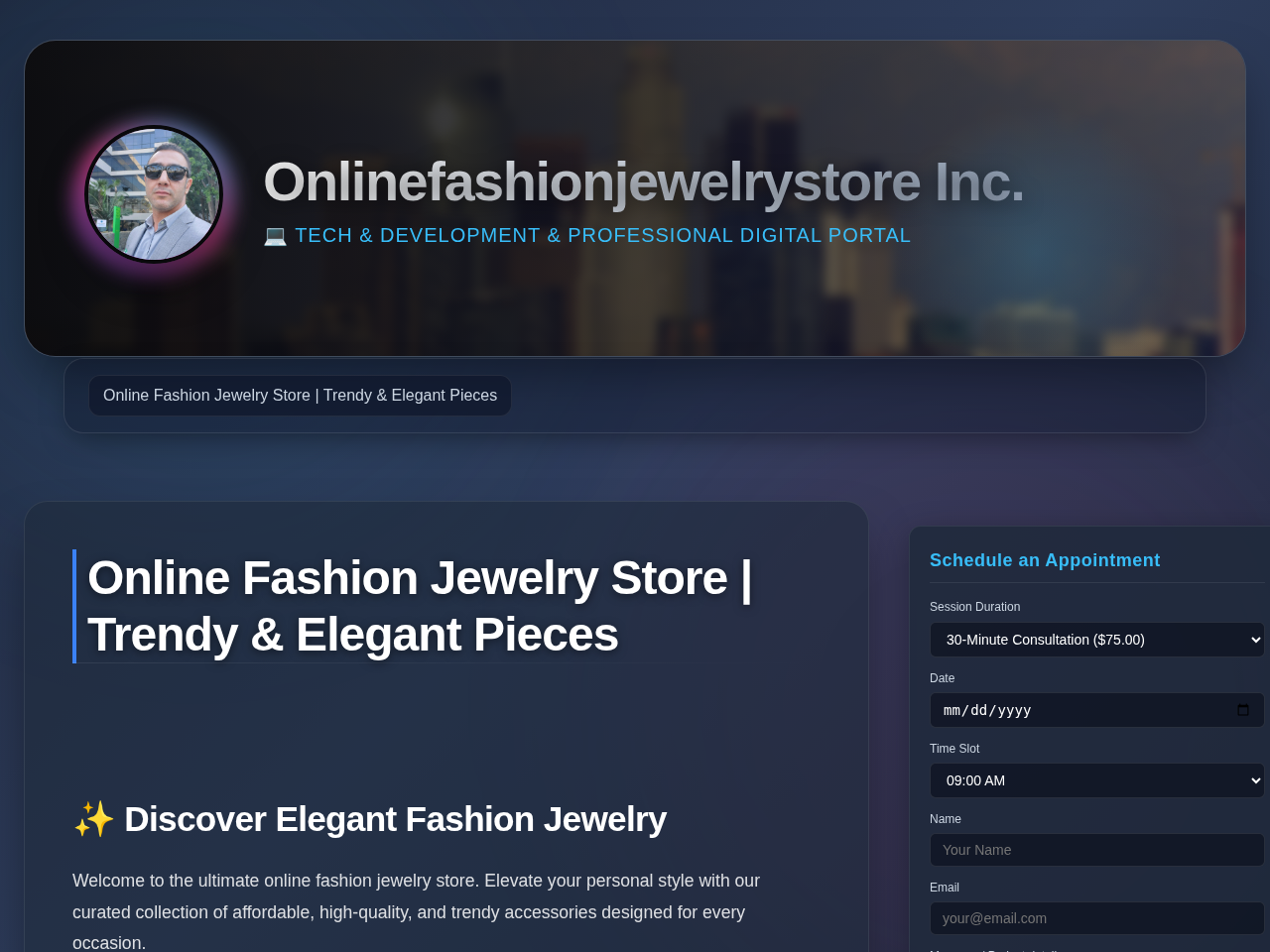 Onlinefashionjewelrystore Inc. Screenshot