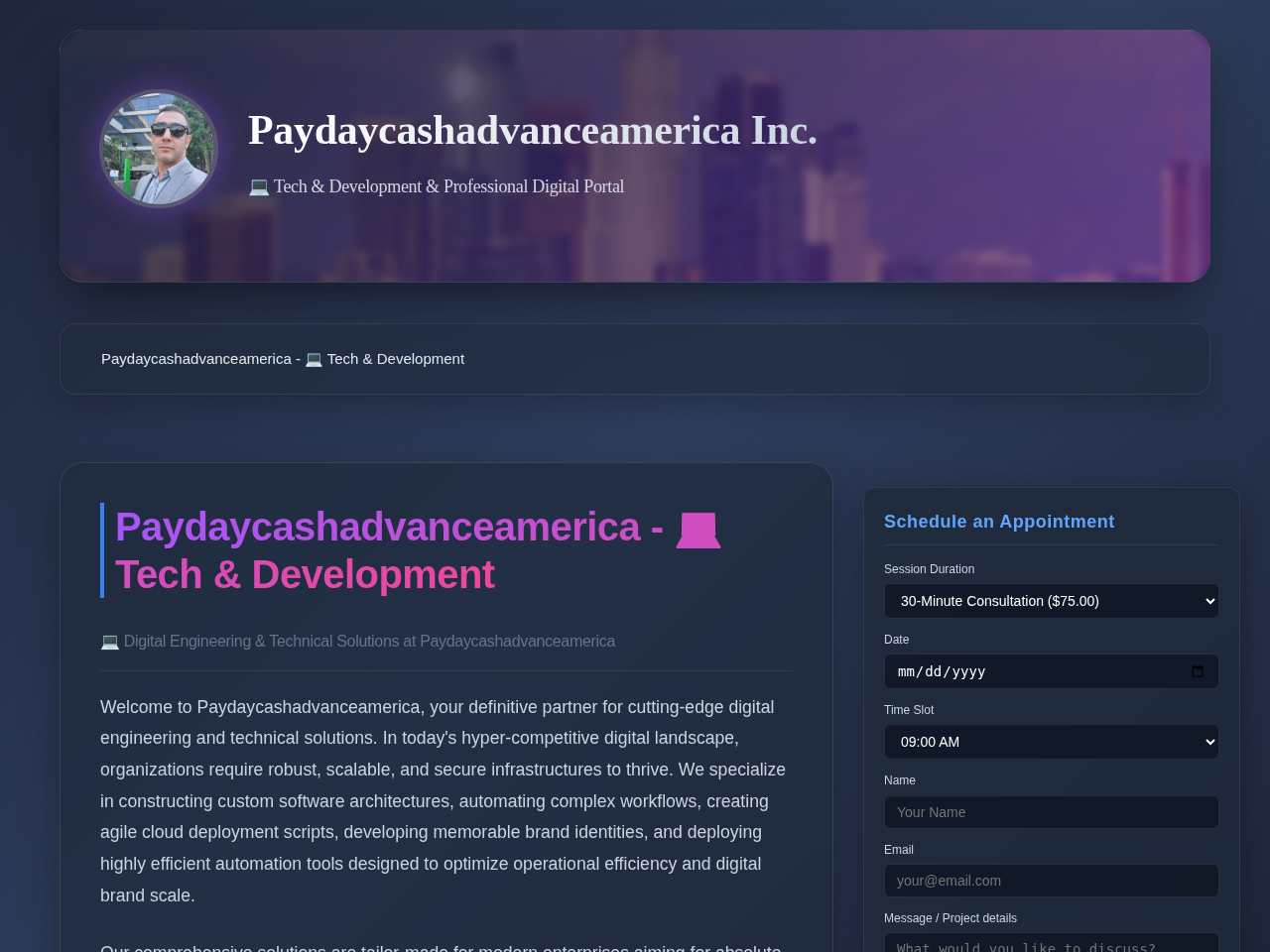 Paydaycashadvanceamerica Inc. Screenshot