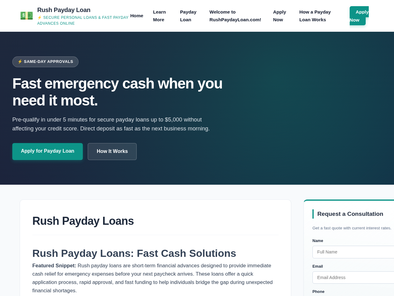 Rush Payday Loan Screenshot