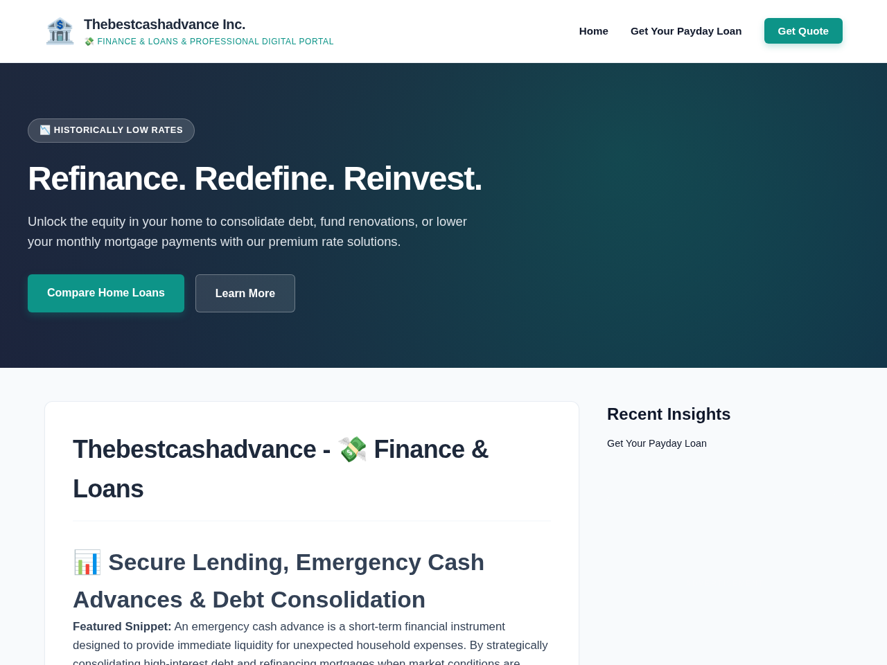 Thebestcashadvance Inc. Screenshot