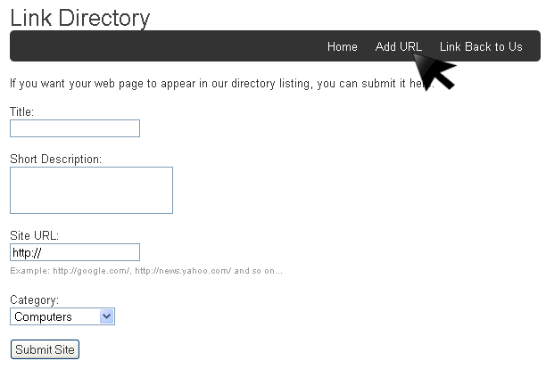 Directory Frontend Page