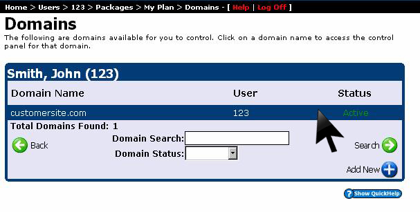 Enter domain name and save