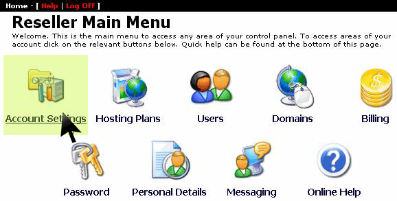 Account Settings menu option