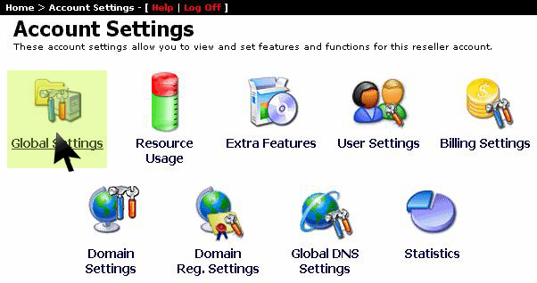 Global Settings console