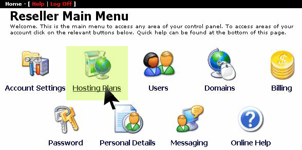 Hosting Plans Menu