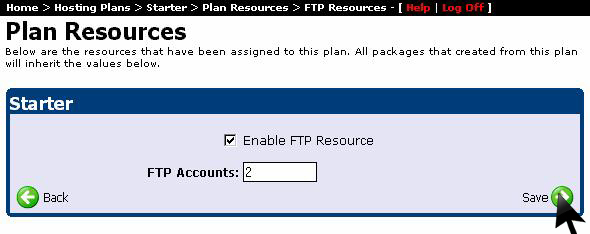 Published hosting package confirmation