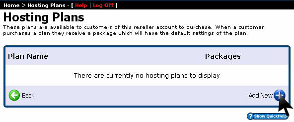 Add New Hosting Plan button