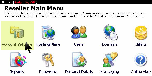 Account Settings menu option
