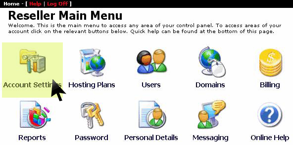 Account Settings menu option