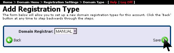 Select registration method and click save