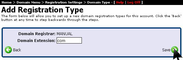 Configure supported domain extensions