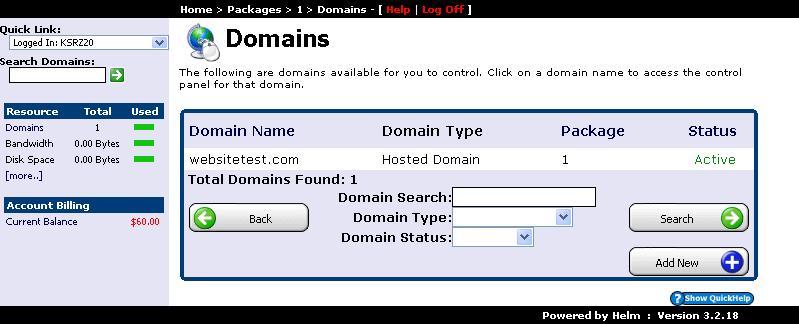 Active provisioned domain confirmation