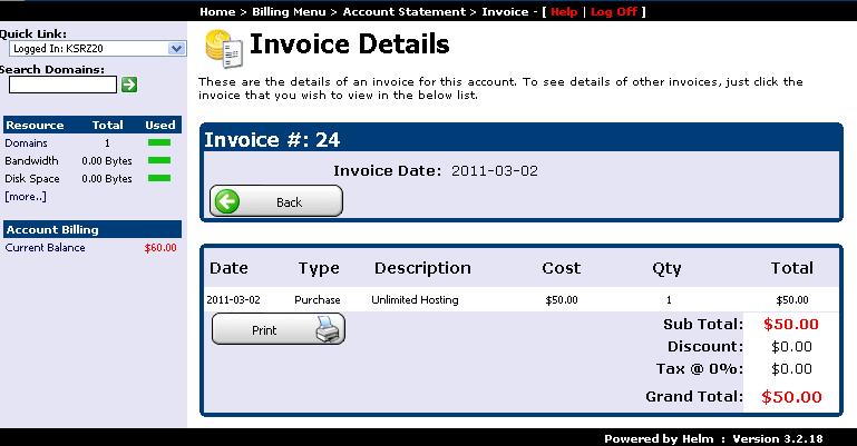 Detailed transaction line items